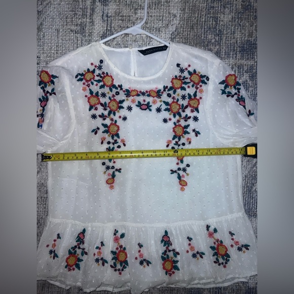Zara Women Embroidered Shirt-size Large - Picture 6 of 6